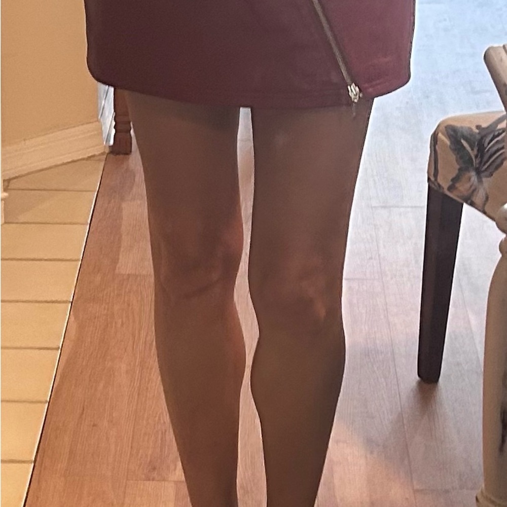 Wilsons Leather Red Asymmetrical Mini Skirt Zipper - Picture 15 of 15